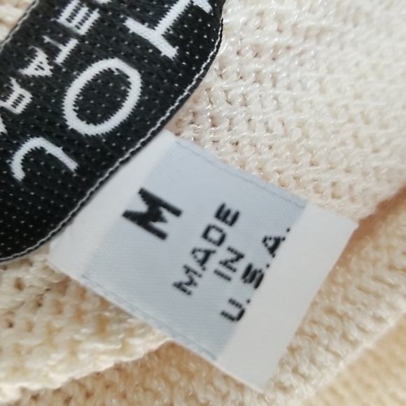 ST. JOHN Vintage 90s Naval Cardigan with Brooch Ecru Gold Medium NWT - Picture 12 of 12